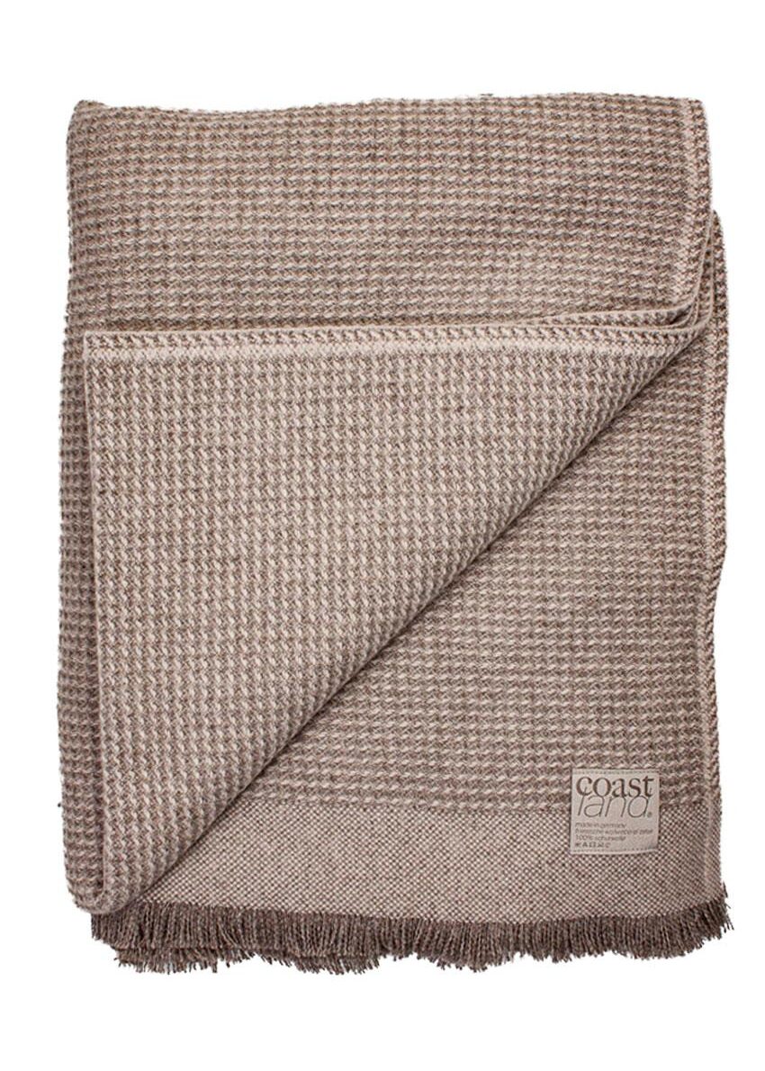 Coastland Wolldecke "BaseGreyGrid" sandbeige/wattgrau