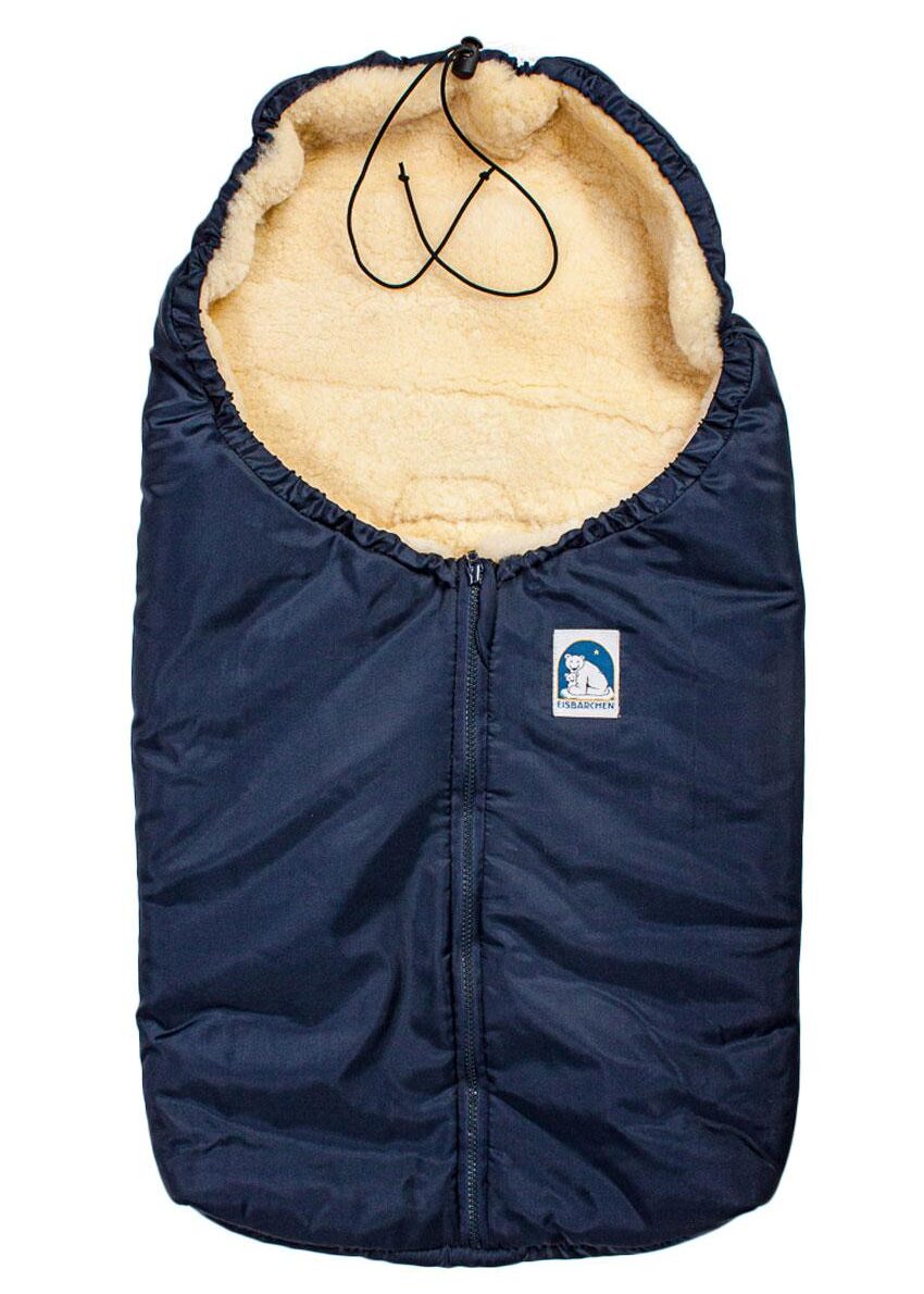 Eisbärchen kleiner Lammfellfußsack, navy