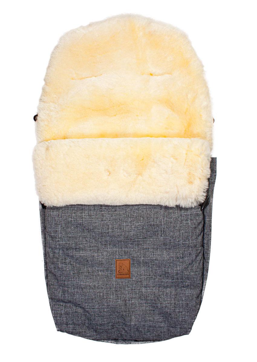 Eisbärchen Lammfellfußsack, grau-meliert