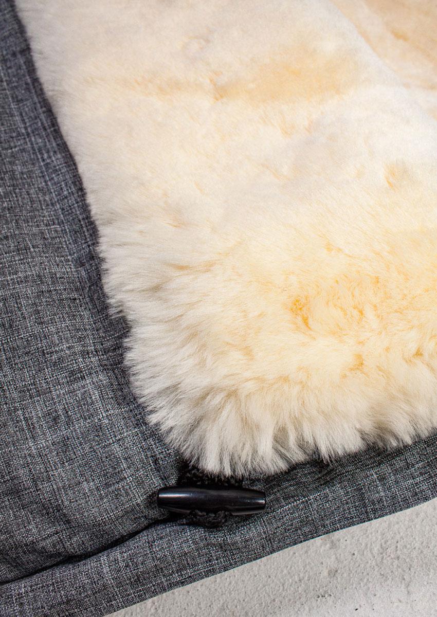 Eisbärchen Lammfellfußsack, grau-meliert – Bild 4