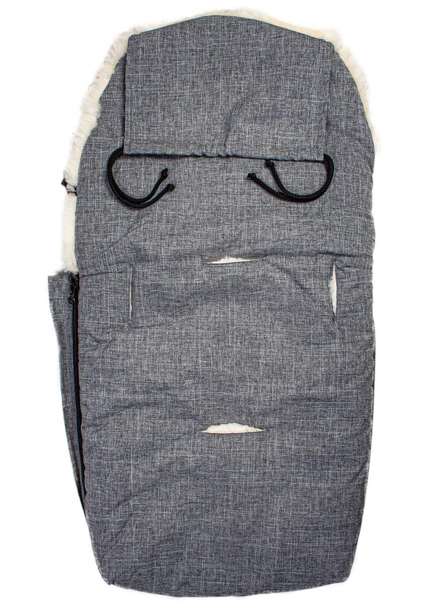Eisbärchen Lammfellfußsack, grau-meliert – Bild 3