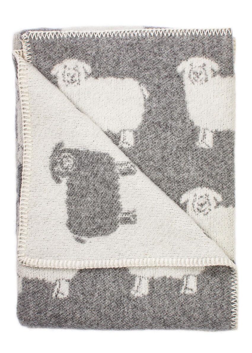 Baby-Wolldecke "Lämmchen", grau