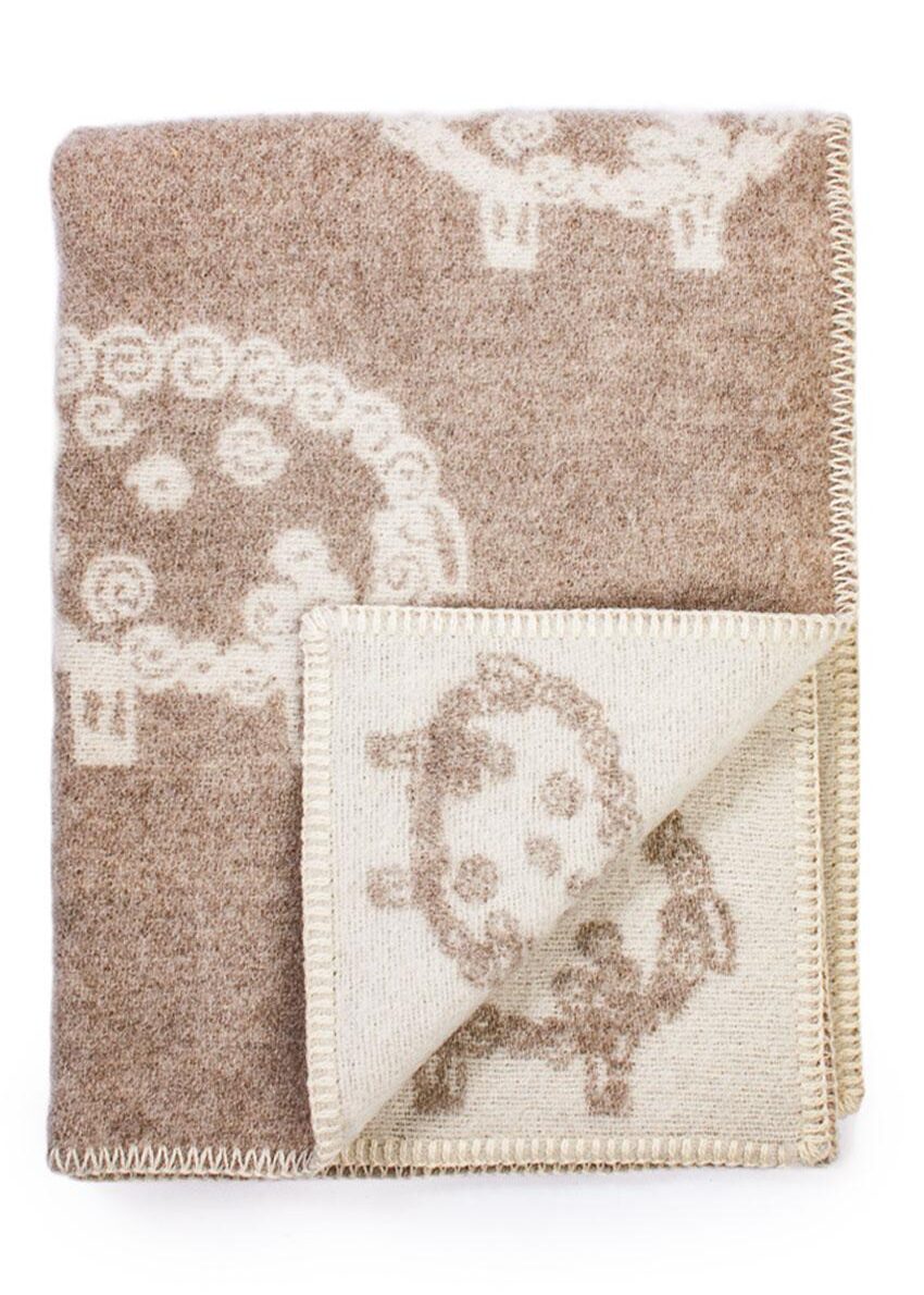 Kinder und Baby-Wolldecke "Schaf", beige