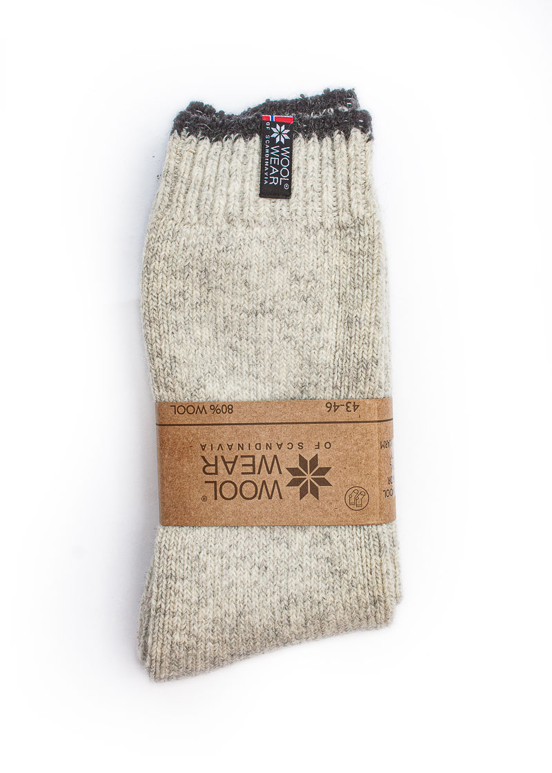 Norwegische Eskimo-Wollsocken, natur/meliert – Bild 3