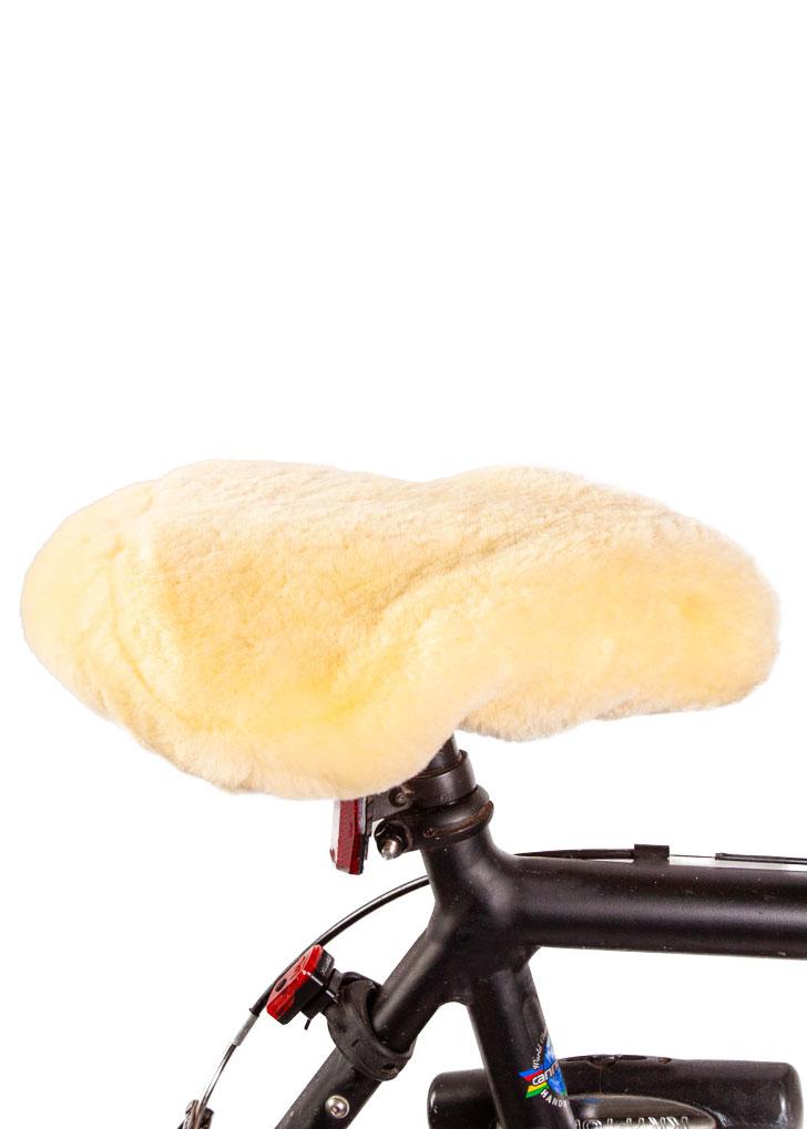 Fahrradsattelbezug aus Lammfell, Honig