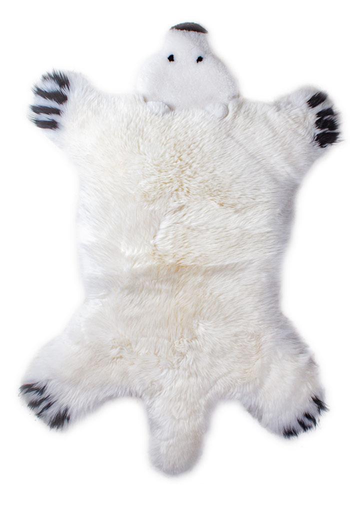 Eisbär, Lammfell Spielteppich
