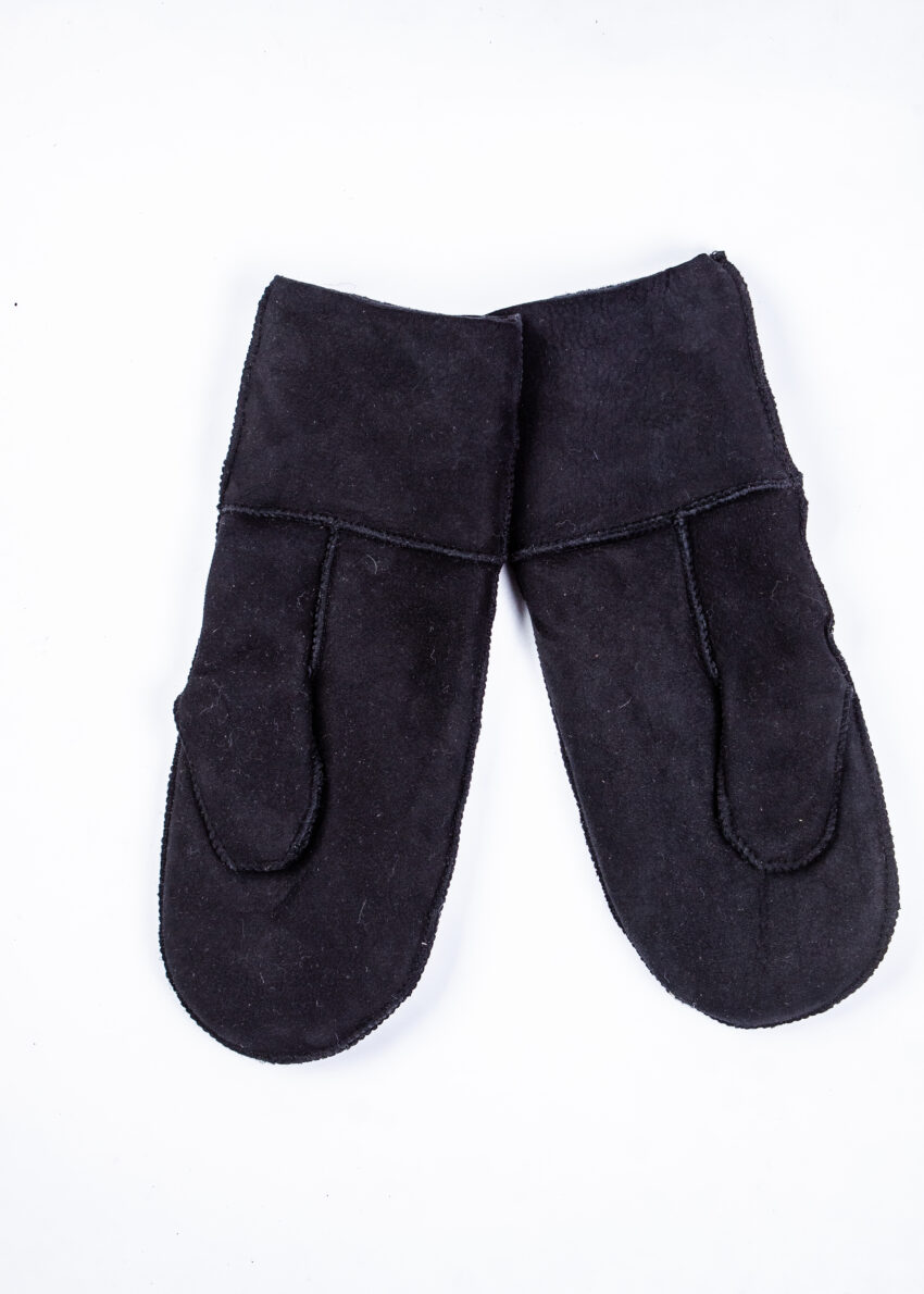 Fausthandschuhe Lammfell, schwarz