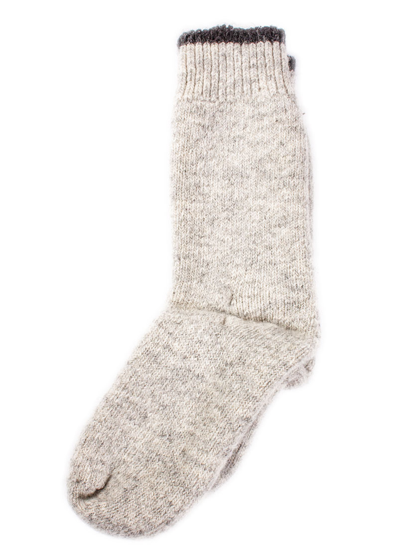 Extra dicke Wollsocken, beigegrau