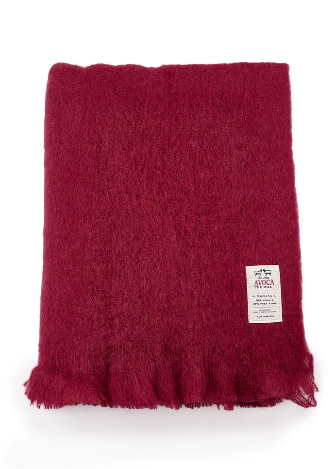 Avoca® Mohair Knie-Decke, Ruby