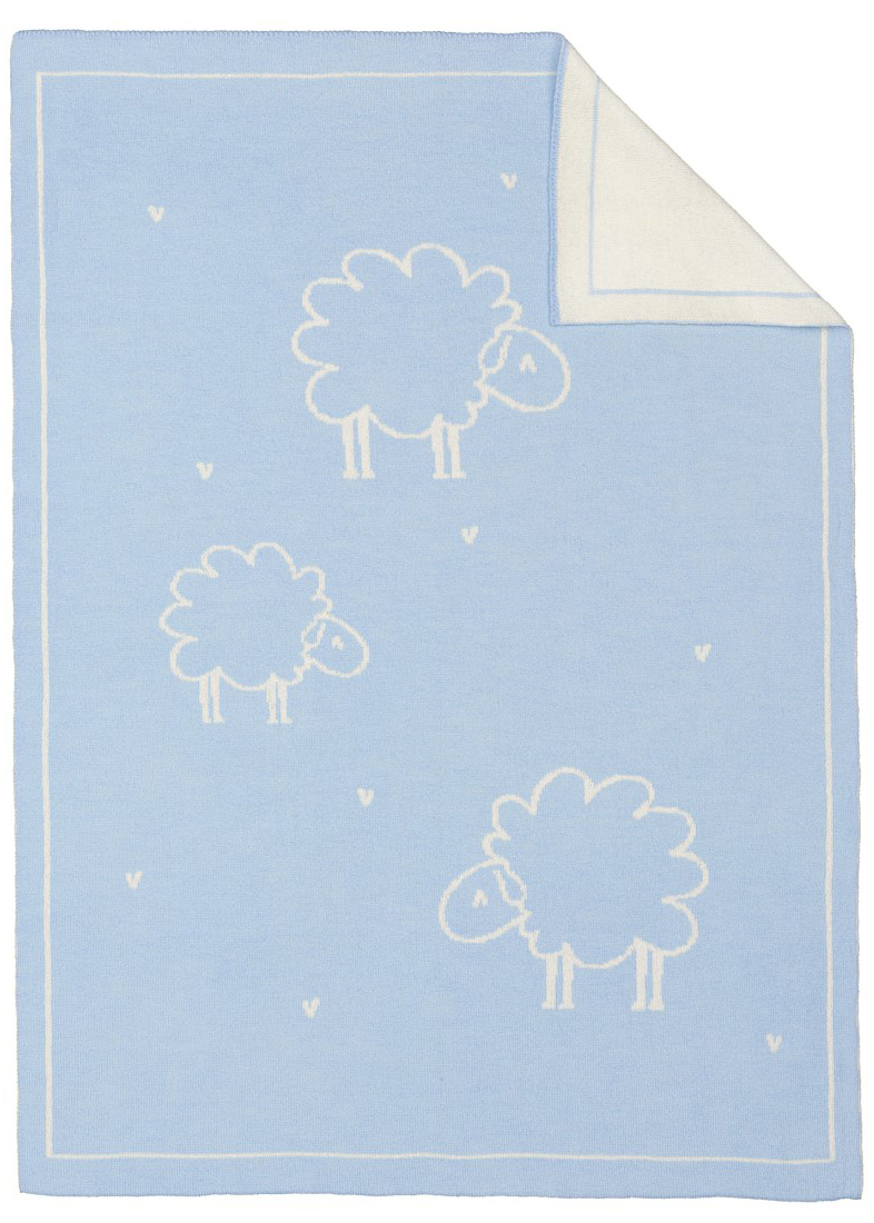 Eagle Products Babydecke "Lilly" aus Schurwolle, hellblau