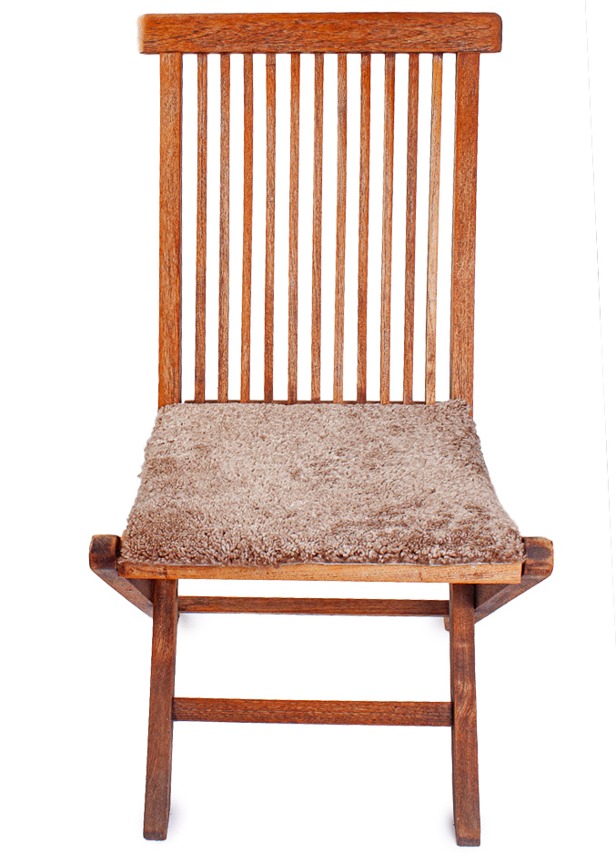 Stuhlauflage curlylamm "Quadrat", cappucino