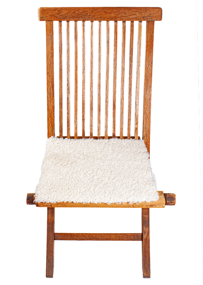 Stuhlauflage curlylamm "Quadrat", leinen