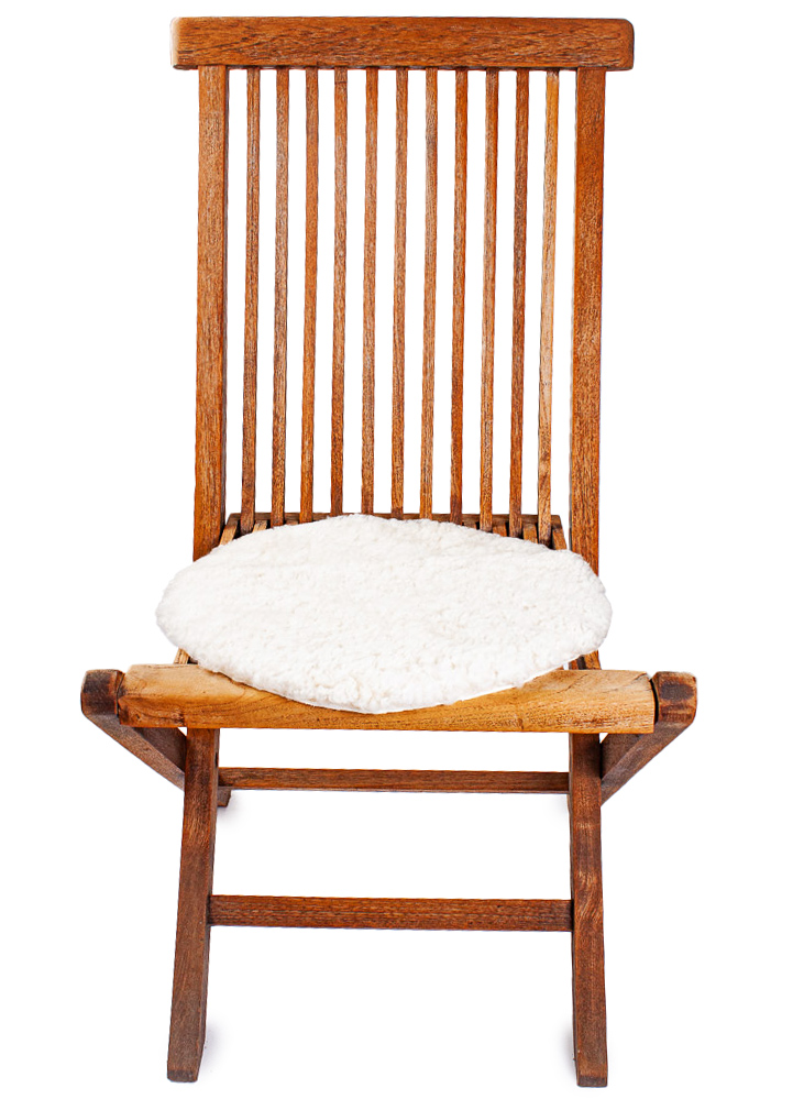 Stuhlauflage curlylamm "Rund", leinen