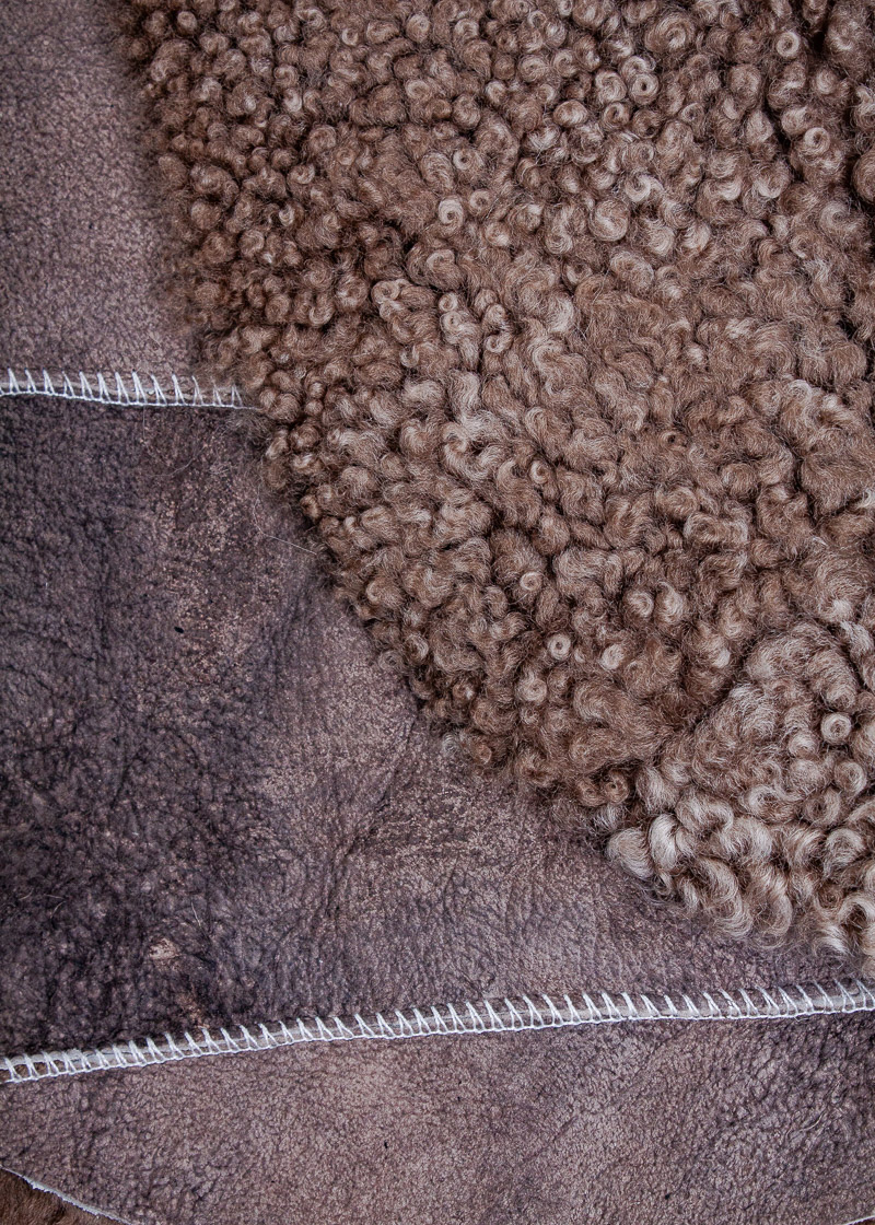 Stuhlauflage curlylamm "Rund", cappucino – Bild 3