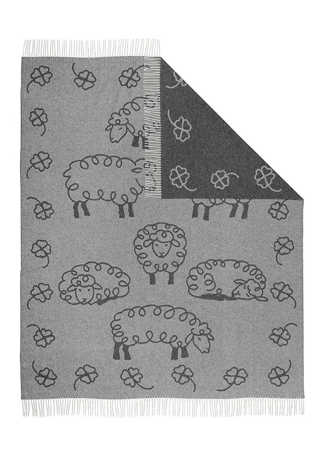 Wolldecke "GEMÜND" 100% Merinowolle, grau