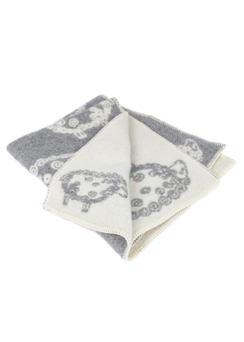 Baby-Wolldecke "Schaf", grau
